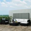 Image de Salon de jardin modulable vidaxl resine tressee 4 personnes 6 pieces