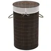 Image de vidaXL Wasmand rond bamboe donkerbruin242724