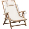 Image de Chaise vidaxl en bambou empilable non pliable exterieur H. 91 cm blanc