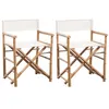 Image de Chaise pliable lot de 2 Bambou et toile