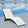 Image de Chaise longue vidaxl en resine tressee L. 162 cm H. 86 cm gris non empilable pliable