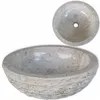 Image de vidaXL Lavabo Marbre 40 cm Crème Pierre Naturelle Vasque Lave-Main Toilette 242673