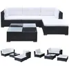 Image de Salon de jardin modulable Vidaxl resine tressee noir 5 pieces 70 x 70 x 63 4 personnes