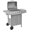 Image de vidaXL Gasbarbecue 4+1 kookzone zilver 41903