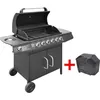 Image de vidaXL Barbecue à gaz 6+1 zones de cuisson noir