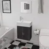 Image de vidaXL Meubles de salle de bains trois pièces Noir