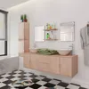 Image de vidaXL Mobilier de salle de bain avec lavabo 9 pcs Beige
