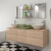 Image de Mobilier de salle de bain avec lavabo 7 pcs Beige