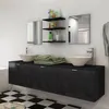Image de 8 pièces de mobilier de salle de bain et lavabo Noir