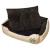 Image de vidaXL Lit pour chien taille XXL beige et marron Etanche Panier Corbeille