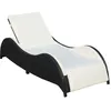 Image de Chaise longue vidaxl noir H. 45 cm en resine tressee L. 200 cm non pliable