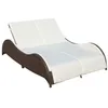 Image de Chaise longue vidaxl en resine tressee L. 200 cm beige H. 45 cm non empilable non pliable