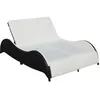 Image de Chaise longue vidaxl H. 45 cm L. 200 cm noir en resine tressee non empilable non pliable