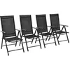 Image de Chaises pliables de jardin lot de 4 Aluminium et textilène Noir