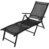 Image de Chaise longue vidaxl en aluminium noir H. 96 cm L. 178 cm non empilable pliable