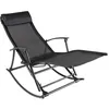 Image de Lot de 2 chaise vidaxl exterieur pliable H. 83 cm en acier noir
