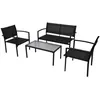 Image de Salon de jardin 4 pcs Textilène Noir