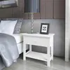 Image de vidaXL Table de chevet 2 pcs Bois Blanc