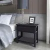 Image de vidaXL Table de chevet 2 pcs Bois Noir