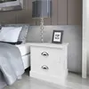 Image de vidaXL Table de chevet 2 pcs Blanc