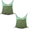 Image de vidaXL Filet à foin 2 pcs Carré 0,9x1,5 m PP Filet à d'alimentation pour cheveux