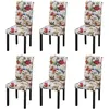 Image de vidaXL 6 chaises pour la salle à manger avec motif floral Bois