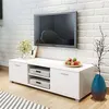 Image de Meuble tv à haute brillance blanc 140 x 40,3 x 34,7 cm