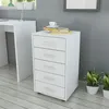 Image de vidaXL Caisson à tiroir de bureau avec roulettes et 5 tiroirs blanc