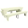 Image de vidaXL Housse pour table de pique-nique/bancs 3 pièces Crème