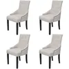 Image de vidaXL Chaises pour salle à manger 4 pcs Polyester Crème