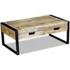Image de vidaXL Table basse avec 2 tiroirs Bois de manguier massif 100 x 60 x 40 cm