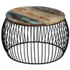 Image de Table basse ronde 68x37 cm Bois de récupération massif