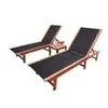 Image de Chaises longues lot de 2 et table Bois d acacia et textilène