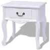 Image de vidaXL Table de chevet MDF Blanc