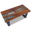 Image de vidaXL Table basse Teck Résine 100 x 50 cm