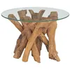 Image de Table basse Bois flottant de teck massif 60 cm