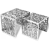 Image de VidaXL 2 pièces Tables d'appoint carré en aluminium Argenté