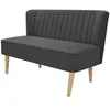 Image de vidaXL Canapé 117 x 55,5 x 77 cm Tissu Gris foncé