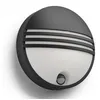 Image de Applique ronde détecteur Yarrow IR LED IP44 H21 cm - Inox