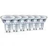Image de Philips Lot de 6 Ampoules LED Spot Culot GU10, 4,6W équivalent 50W, Blanc Chaud 2700K, Finition Verre