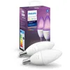 Image de Ampoule connectée Philips Pack x2 Hue White & Color E14 Flamme