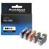 Image de Cartouche compatible Canon PGI-5BK - 5 couleurs - Multipack