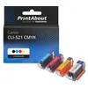Image de Cartouche compatible Canon CLI-521 CMYK - 4 couleurs - Multipack