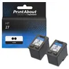 Image de Cartouche compatible HP 27 (C8727AE) - 2x Noir - Multipack