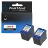Image de Cartouche compatible HP 22 (C9352AE) - 3-couleurs - Multipack