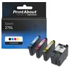 Image de PrintAbout Cartouche d'encre compatible avec Epson 27XL (T2711/12/13/144010) - 4 couleurs - Grande capacité - Multipack