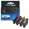 Image de PrintAbout Cartouche d'encre compatible avec Epson 16XL (T1631) - 4 couleurs - Multipack