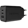 Image de Fairphone - Adaptateur secteur - 65 watt - PD 3.0, PD/PPS 3.3, PE 2.0+, QC 2.0, QC 3.0, QC 4.0+, Apple Fast Charge, Huawei Fast Charge, SCP, FC - 3 connecteurs de sortie (USB, 2 x USB-C) - noir - Europe