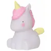 Image de A Little Lovely Company veilleuse Filles licornes 12,5 cm PVC jaune/rose