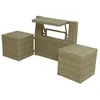 Image de Ensemble de balcon table et pouf ou banc Naturel Java - Jardideco